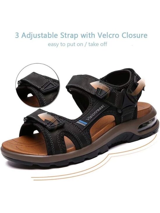 Men\'s Black Athletic Sandals Open Toe Hiking Outdoor Non-slip Sandals Casual main image 6